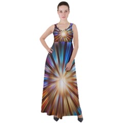 Background Spiral Abstract Empire Waist Velour Maxi Dress