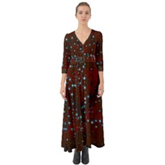 Background Star Christmas Button Up Boho Maxi Dress by HermanTelo