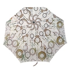 Background Watches Key Time Retro Folding Umbrellas by HermanTelo