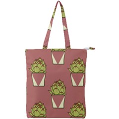 Cactus Pattern Background Texture Double Zip Up Tote Bag by HermanTelo