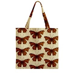 Butterflies Insects Pattern Zipper Grocery Tote Bag