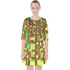 Blocks Cubes Green Pocket Dress