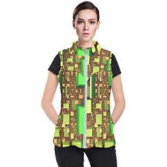 Blocks Cubes Green Women s Puffer Vest by HermanTelo