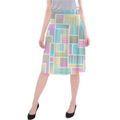 Color Blocks Abstract Background Midi Beach Skirt by HermanTelo