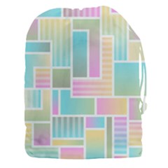 Color Blocks Abstract Background Drawstring Pouch (xxxl) by HermanTelo