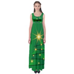 Christmas Tree Green Empire Waist Maxi Dress