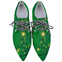 Christmas Tree Green Pointed Oxford Shoes