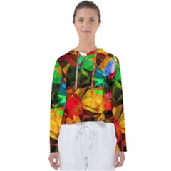 Color Abstract Polygon Women s Slouchy Sweat by HermanTelo