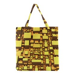 Cubes Grid Geometric 3d Square Grocery Tote Bag by HermanTelo