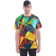 Color Abstract Polygon Background Men s Sports Mesh Tee