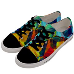 Color Abstract Polygon Background Men s Low Top Canvas Sneakers by HermanTelo