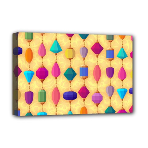 Colorful Background Stones Jewels Deluxe Canvas 18  X 12  (stretched) by HermanTelo