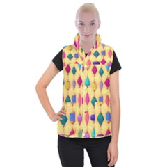 Colorful Background Stones Jewels Women s Button Up Vest by HermanTelo