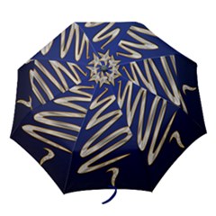 Christmas Tree Grey Blue Folding Umbrellas by HermanTelo