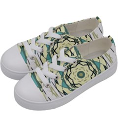 Circle Vector Background Abstract Kids  Low Top Canvas Sneakers by HermanTelo
