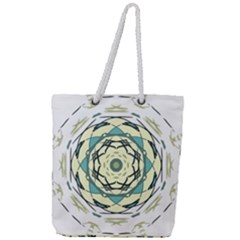 Circle Vector Background Abstract Full Print Rope Handle Tote (large) by HermanTelo