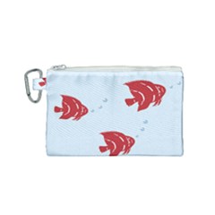 Fish Red Sea Water Swimming Canvas Cosmetic Bag (small) by HermanTelo