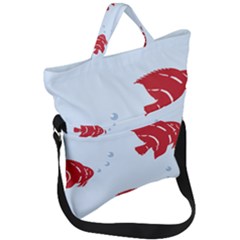 Fish Red Sea Water Swimming Fold Over Handle Tote Bag