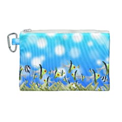 Fish Underwater Sea World Canvas Cosmetic Bag (large)
