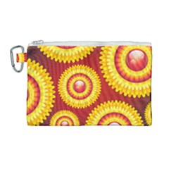 Floral Abstract Background Texture Canvas Cosmetic Bag (large) by HermanTelo