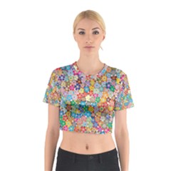 Floral Flowers Abstract Art Cotton Crop Top by HermanTelo