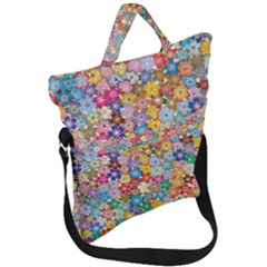 Floral Flowers Abstract Art Fold Over Handle Tote Bag