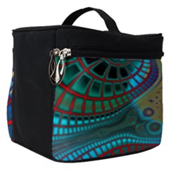 Fractal Abstract Line Wave Make Up Travel Bag (small)