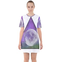 Form Triangle Moon Space Sixties Short Sleeve Mini Dress