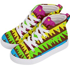 Illustration Abstract Graphic Rainbow Kids  Hi-top Skate Sneakers