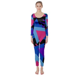 Memphis Pattern Geometric Abstract Long Sleeve Catsuit