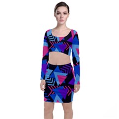 Memphis Pattern Geometric Abstract Top And Skirt Sets