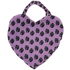 Girl Face Lilac Giant Heart Shaped Tote by snowwhitegirl