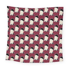 Beanie Boy Pattern Red Square Tapestry (large)
