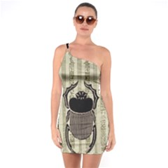 Egyptian Design Beetle One Soulder Bodycon Dress by Sapixe