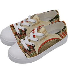 Egyptian Architecture Column Kids  Low Top Canvas Sneakers by Sapixe