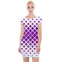 Pattern Square Purple Horizontal Cap Sleeve Bodycon Dress by HermanTelo