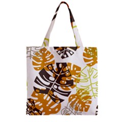 Pattern Leaves Zipper Grocery Tote Bag