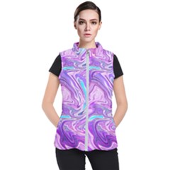 Pattern Texture Art Rainbow Women s Puffer Vest