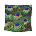 Peacock Feathers Plumage Iridescent Square Tapestry (Small) View1