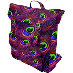 Peacock Feathers Color Plumage Buckle Up Backpack