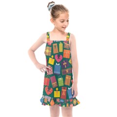 Presents Gifts Background Colorful Kids  Overall Dress