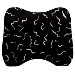 Scribbles Lines Painting Velour Head Support Cushion