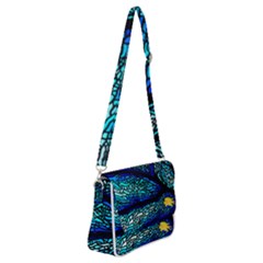 Sea Coral Stained Glass Shoulder Bag With Back Zipper