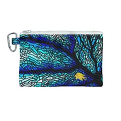 Sea Coral Stained Glass Canvas Cosmetic Bag (medium)