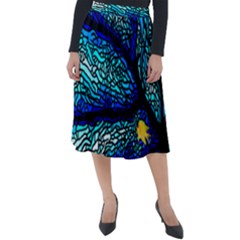 Sea Coral Stained Glass Classic Velour Midi Skirt 