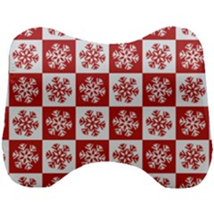 Snowflake Red White Head Support Cushion