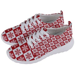 Snowflake Red White Men s Lightweight Sports Shoes by HermanTelo