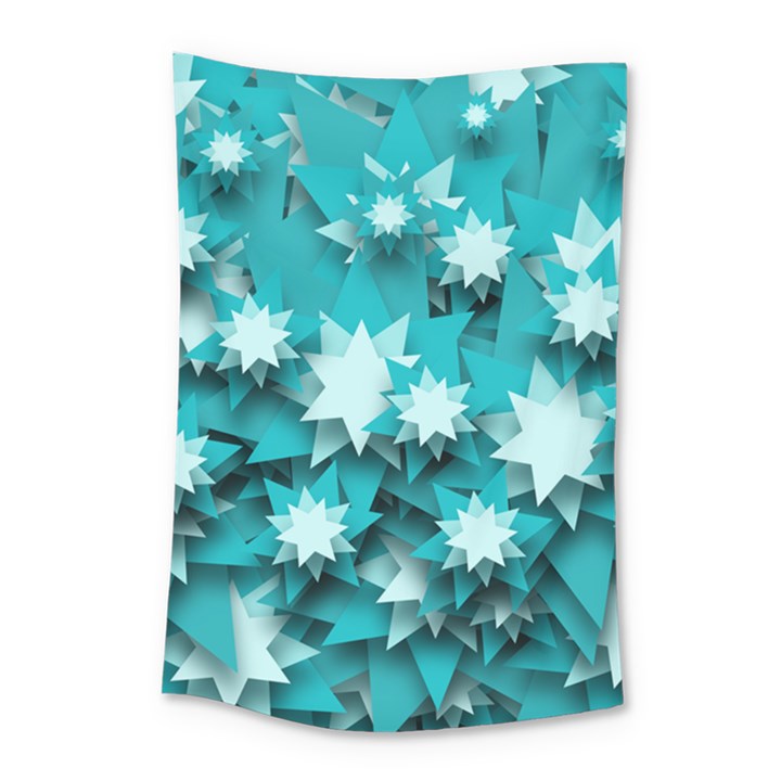 Stars Christmas Ice 3d Small Tapestry