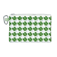Shamrocks Clover Green Leaf Canvas Cosmetic Bag (large)