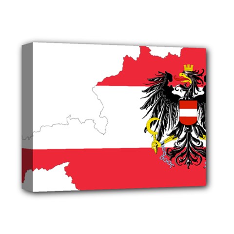 Flag Map Of Austria  Deluxe Canvas 14  X 11  (stretched) by abbeyz71